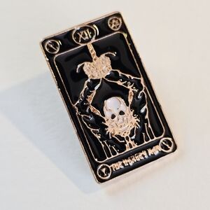 The Hanged Man Black and Gold Tarot Card Pin